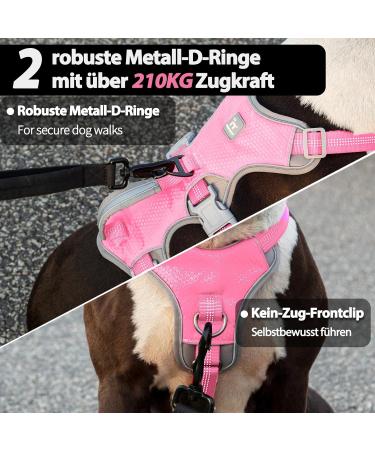 Huntboo Dog Safety Dishes & Reflective Harness for Small Dogs - Adjustable Waterproof Vest in Pink (Small Pack of 1) - Perfect for Walks & Training - Buy Online on GoSupps.com