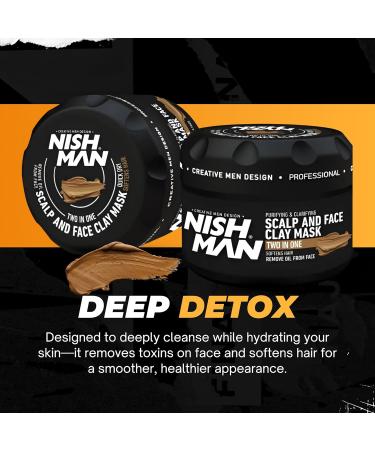 NISHMAN Scalp & Face Clay Mask 450g Deep Cleansing Moisturizing and Detoxifying Formula for Clearer Smoother Skin Purifying Clay Treatment for All Skin Types - Buy Online on GoSupps.com