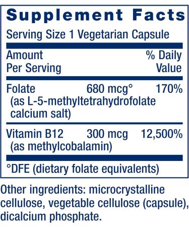 Life Extension BioActive Folate & Vitamin B12 - 90 Vegetarian Capsules for Optimal Health - Buy Online on GoSupps.com