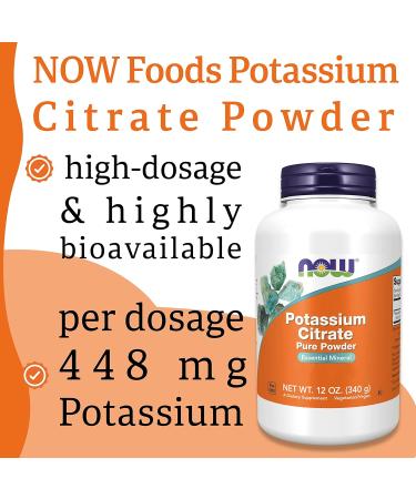 Now Foods Potassium Citrate 340g Vegan Powder - Lab-Tested Minerals - Gluten Free, Soy Free, Vegetarian - Buy Online on GoSupps.com