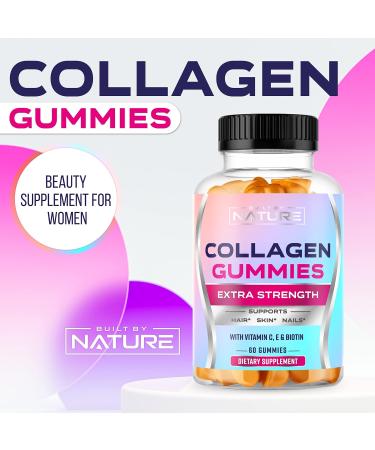 Collagen Powder Gummies with Biotin & Vitamin C | Grass-Fed, Keto & Paleo Friendly | Healthy Hair, Skin, Nails & Joints | Non-GMO Orange Flavor - 60 Gummies - Buy Online on GoSupps.com