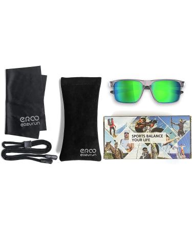 EAZYRUN HD Polarized Sunglasses for Men & Women | Running, Cycling, Fishing & Driving | Clear Grey/Yellow Green | Outdoor Sports Sunglasses - Buy Online on GoSupps.com