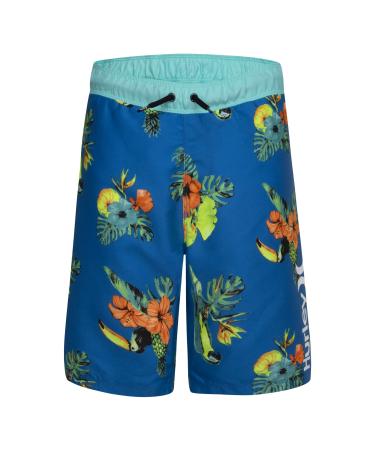 Hurley Boys Hrlb Parrot Floral Pull On SWM Board Shorts 12 Years Neptune Blue