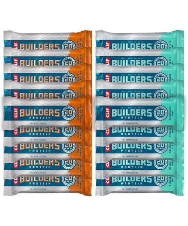 Clif Bar - Builder's Protein Bar Variety Pack 20g of Protein (Chocolate Mint & Chocolate Peanut Butter) - 18 Count