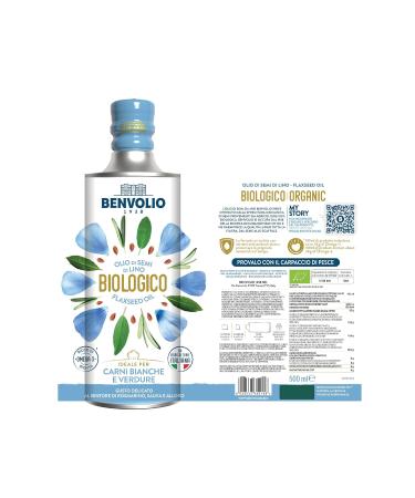Benvolio 1938 Bio Linseed Oil 500ml - 100% Pure Cold-Pressed - Tasteless Omega-3 Rich - Organic & High-Quality  - Buy Online on GoSupps.com