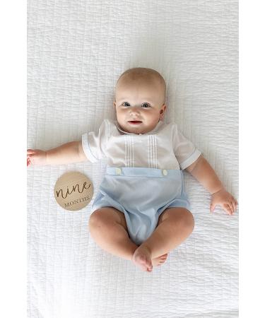 Little Pear Wooden Milestone Photo Cards - Double Sided Monthly Prop Discs for Baby Announcement & Pregnancy Journey - Natural Wood Milestone Markers - Buy Online on GoSupps.com