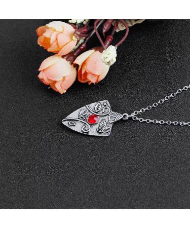 Vampire Diaries Jewelry Set: Daywalking Katherine Sapphire Locket, Elena Gilbert Necklace, Bonnie Necklace, Salvatore Family Crest Ring, Diamond Stud Earrings - 8 pcs - Buy Online on GoSupps.com