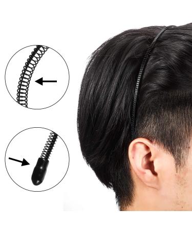 3 Pack Unisex Metal Headbands - Black Spring Wavy Nonslip Hair Bands for Men & Women | Sports Fashion Headwear - Buy Online on GoSupps.com