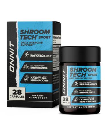 ONNIT Shroom Tech Sport Daily Exercise Support Capsules Pre Workout Supplement with Cordyceps Mushrooms Caffeine-Free Dietary Supplement for Daily Energy Support 28 Count
