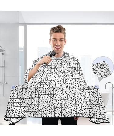 Waterproof Barber Cape - Stylish White & Black Cheetah Haircut Bib for Men & Women | Premium Hair Cutting Cape - Buy Online on GoSupps.com