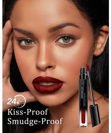 Hoomuss Dark Burgundy Matte Lipstick - Long Lasting, Smudgeproof, Vegan & Cruelty Free - Buy Online on GoSupps.com