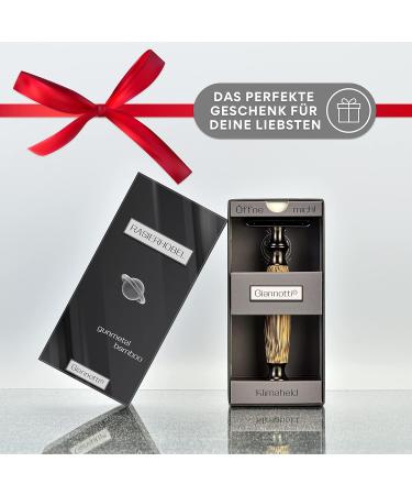 GIANNOTTI Safety Razor Set | Plastic-Free Zero Waste | Eco-Friendly Gunmetal Bamboo | 5 Double Blades for Men & Women - Buy Online on GoSupps.com