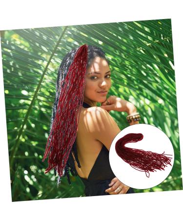 POPETPOP Dirty Little Braids Braided Wig Men Wigs Ponytail Wigs Dreadlock Crochet Hair Unisex Dreadlock Wig Braid Wigs Fashionable Hair Wig Women Hairpiece Extensions Dreadlock Extensions 90X8CM Claret - Buy Online on GoSupps.com