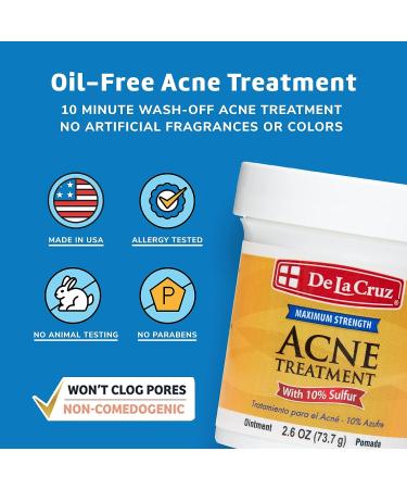 De La Cruz Sulfur Ointment - 2.6 OZ - Cystic Acne Treatment for Face and Body - Buy Online on GoSupps.com