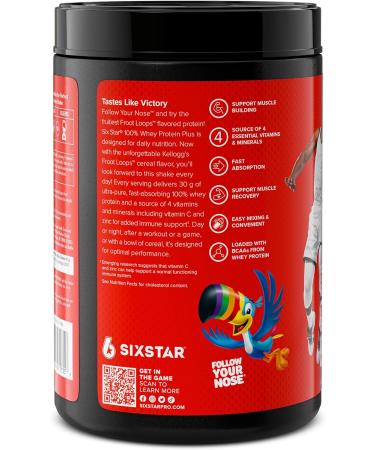 Six Star Whey Protein Powder Plus - Muscle Building Recovery & Immune Support | Froot Loops Flavor | 1.8lb | Shop Now - Buy Online on GoSupps.com
