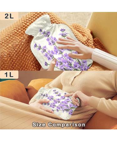 NAANLE Vintage Lavender Hot Water Bottle with Cover - 2L Heat Therapy for Back Pain Relief & Cold Therapy - Hand & Foot Warmer - Buy Online on GoSupps.com