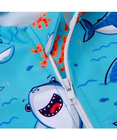 PythJooh Baby Boy Swimsuit Rash Guard One Piece Beach Swimwear Shark Print Shorts | 18-24 Months - Swimming Shark - Buy Online on GoSupps.com