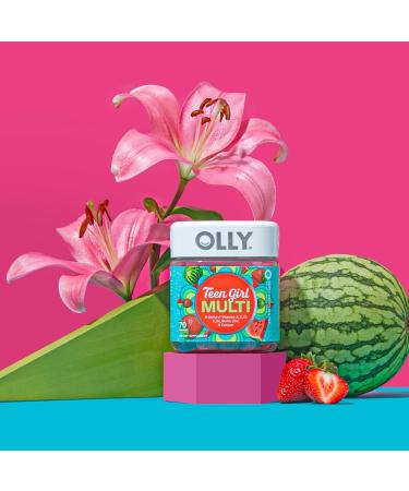 OLLY Teen Girl Multi Gummy Healthy Skin and Immune Support* Essential Vitamins Biotin Zinc Chewable Multivitamin Strawberry Melon Flavored 50 Day Supply - 100 Count 100 Count (Pack of 1) - Buy Online on GoSupps.com