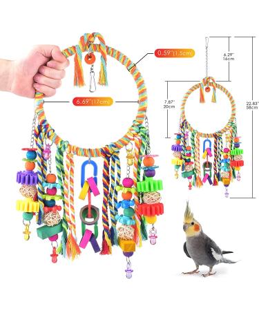 Katumo Bird Swing Toy with Colorful Chewing Toys for Lovebirds, Finches, Parakeets, Budgerigars, Conures & More | Small Bird Perch - Buy Online on GoSupps.com