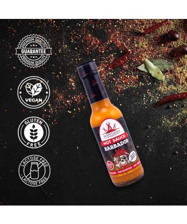 Poppamies Hot Sauce - Authentic Barbados Caribbean Flavor | Gluten-Free & Lactose-Free | Spicy 6/10 | 150ml - Buy Online on GoSupps.com