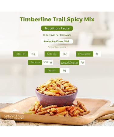 Oregon Farm Fresh Snacks Timberline Trail Spicy Mix - 16 oz - Hot & Spicy Trail Mix with Nuts and Cajun Sticks - Resealable Bag - Perfect Game Night Snack - Hand-Blended Spicy Snack Pack - Buy Online on GoSupps.com