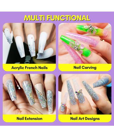 Makartt Grey Glitter Acrylic Powder for Nail Extension - No Lamp Needed | Nail Salon Quality - Buy Online on GoSupps.com