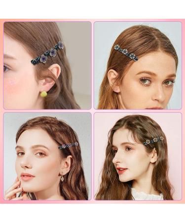 URBANITE Sparkling Crystal Stone Braided Hair Clips - 8PCS Rhinestone Hairpins for Women and Girls - Buy Online on GoSupps.com