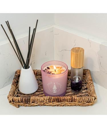 Premium Lavender & Vanilla Scented Candle in Wooden Box | 100% Natural Soy | Aromatherapy & Meditation | Ideal Gift for Women | Reiki Infused - Buy Online on GoSupps.com