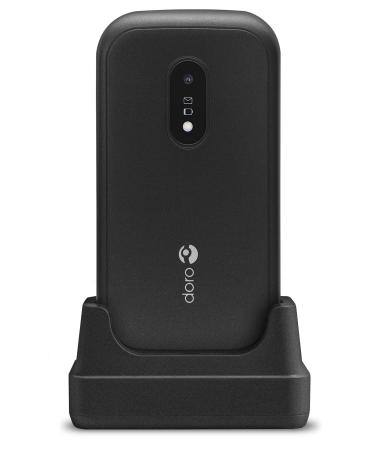 Doro 6040 Unlocked 2G Dual SIM Clamshell Big Button Mobile Phone for Seniors with 2.8" Screen GPS Localisation and Cradle Included (Black) UK and Irish Version