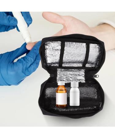 Portable Insulin Cooler Bag for Diabetes - Medical Cooling Bag with Ice Brick | Diabetic Supplies Organizer in Black - Buy Online on GoSupps.com