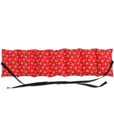 Cherry Stone Pillow 7-Chamber Heat Pillow with Ribbon - Grain Pillow 65x15cm Red Hearts - Ideal for Relaxation & Comfort - Buy Online on GoSupps.com