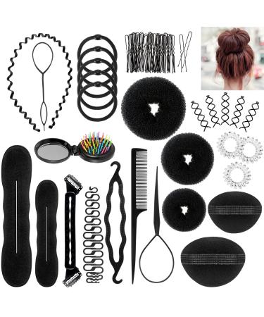 IvenCase 28-part hair styling accessories fashion set elastic pliers hair sausage roll magical curly winder hair knot clips braid pattern braid set set