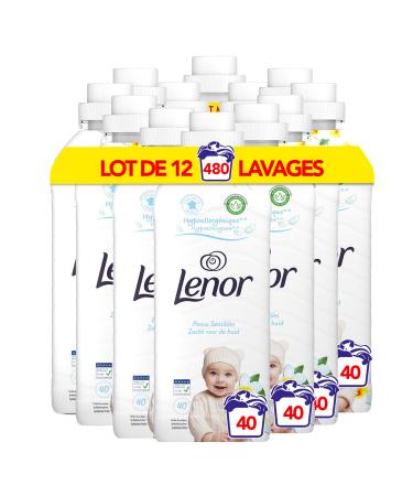 Lenor Fabric Softener, 40 Washes, Sensitive Skin, Hypoallergenic Formula, Dermatologically Tested, Freshness Up to 7 Days, Pl