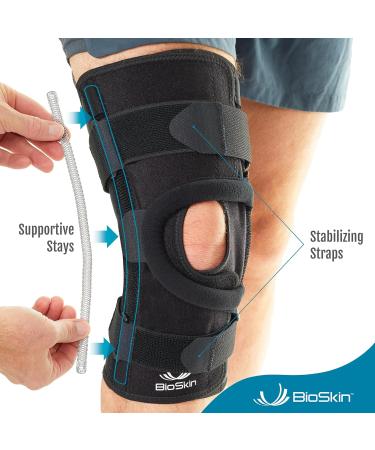 BioSkin Wraparound Patella Stabilizer Knee Brace - Relief for Patellofemoral Pain & Dislocation - Small Size for Left/Right Kneecap Tracking - Buy Online on GoSupps.com