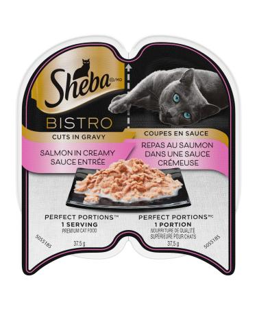 SHEBA Bistro Perfect PORTIONS Cat Food Wet Adult Cuts in Gravy Salmon in Creamy Sauce Entr e 75g Tray (24 Pack) Cuts in Gravy Salmon in Creamy Sauce Entr e 75 g (Pack of 24)