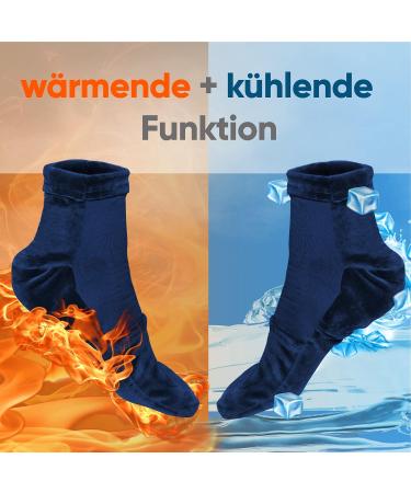 IceHOF Cooling Socks with 4 Gel Packs - Cold Therapy for Feet & Toes - Ideal for Chemotherapy & Rheumatism - Unisex Size L Blue - Buy Online on GoSupps.com
