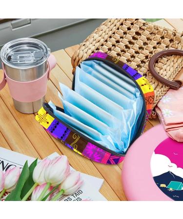 Portable Storage Bags for Women's Bandages & Menstrual Pads | Retro Multi-Colored Holder for School & Office - Buy Online on GoSupps.com