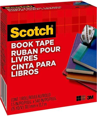 Scotch Book Tape  1.5 in x 540 in  1 Roll/Pack  Excellent for Repairing  Reinforcing Protecting  and Covering (845-150) 1.75 H x 4.12 L x 4.0 W - Buy Online on GoSupps.com
