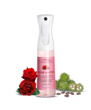 Moisturizing Refreshing Spray for Locs- Rose Water Hair Scalp Moisturizer Castor Oil- Natural Loc Care and Maintenance (Rose 10 Fl oz) Rose 10 Fl Oz (Pack of 1)