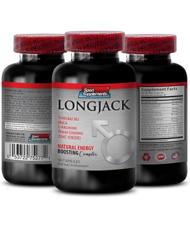 Longjack Root Extract 2170mg - Extra Strength Formula for Men - Maca, Muira Puama, Ginseng - 3 Bottles 180 Capsules - Buy Online on GoSupps.com