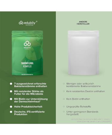 Edubily Nutrition Darmflora Complex - Resistant Dextrin with Inulin Biotin & 6 Probiotic Cultures | 250g - International Shipping Available - Buy Online on GoSupps.com
