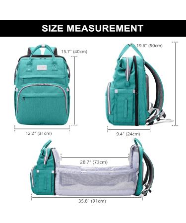 Buy SndMor Mint Green Diaper Backpack - Multifunctional Wrap Bag with Bed Function Stroller Hook & Large Capacity for Moms & Dads - Buy Online on GoSupps.com