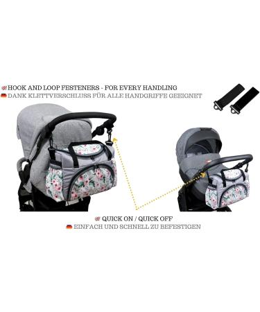 BabyLux Nursing Diaper Bag | Stylish Stroller Bag for Moms | Floral Design | International Shipping - Buy Online on GoSupps.com