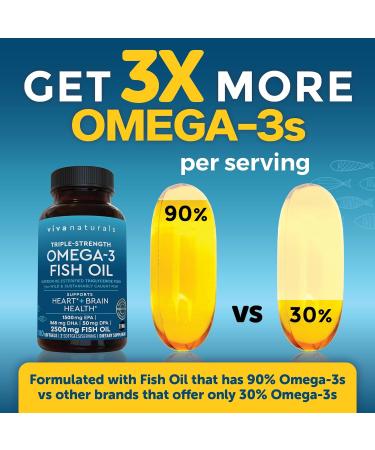 Viva Naturals Omega 3 Fish Oil - 180 Capsules for Heart & Joint Health - Buy Online on GoSupps.com
