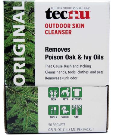 Tecnu Original Poison Oak & Ivy Outdoor Skin Cleanser Packets - 0.5 Fl Oz (Pack of 50) | Poison Ivy Treatment - Buy Online on GoSupps.com