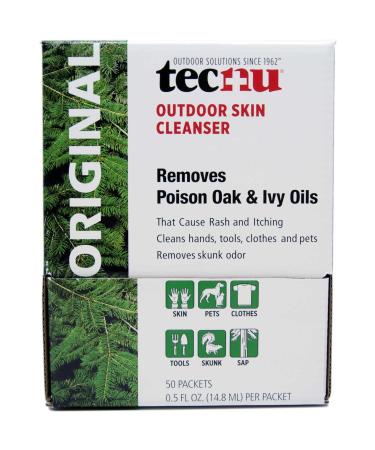 Tecnu Original Poison Oak & Ivy Outdoor Skin Cleanser Individual Use Packets -First Step in Poison Ivy Treatment, 0.5 Fl Oz (Pack of 50)