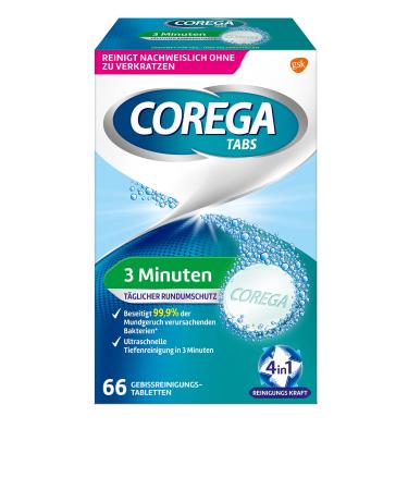 Corega Rapid Denture/Third Teeth Cleaning Sticks 1x66 Teething Cleaning Tablets - Cleaning in 3 Minutes