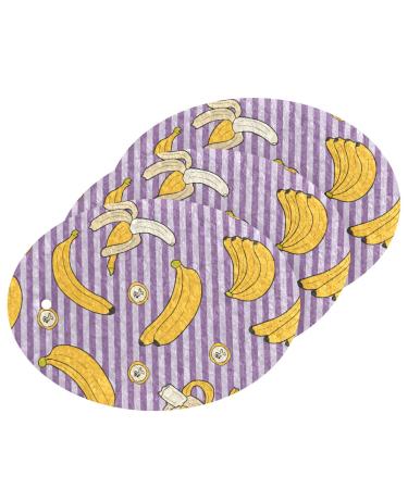 3-Pack Cleaning Kitchen Sponges Oval Banana Stripes Kitchen Cellulose Dishwashing Wood Pulp Cotton