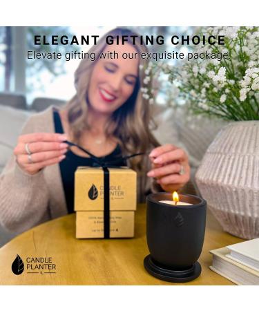 Concrete Cement Candle Planter | Aromatherapy Soy Candles | 8 Oz Black Sandalwood | Strong Scented Home Decor | 50 Hour Burn Time - Buy Online on GoSupps.com