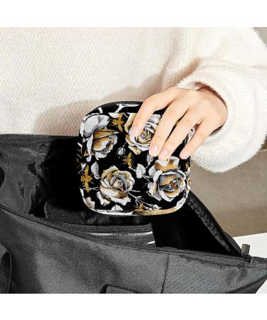 Multicolored Gold Rose Flowers Menstrual Cup & Tampon Pocket - Portable Storage Bag for Women & Girls - Buy Online on GoSupps.com